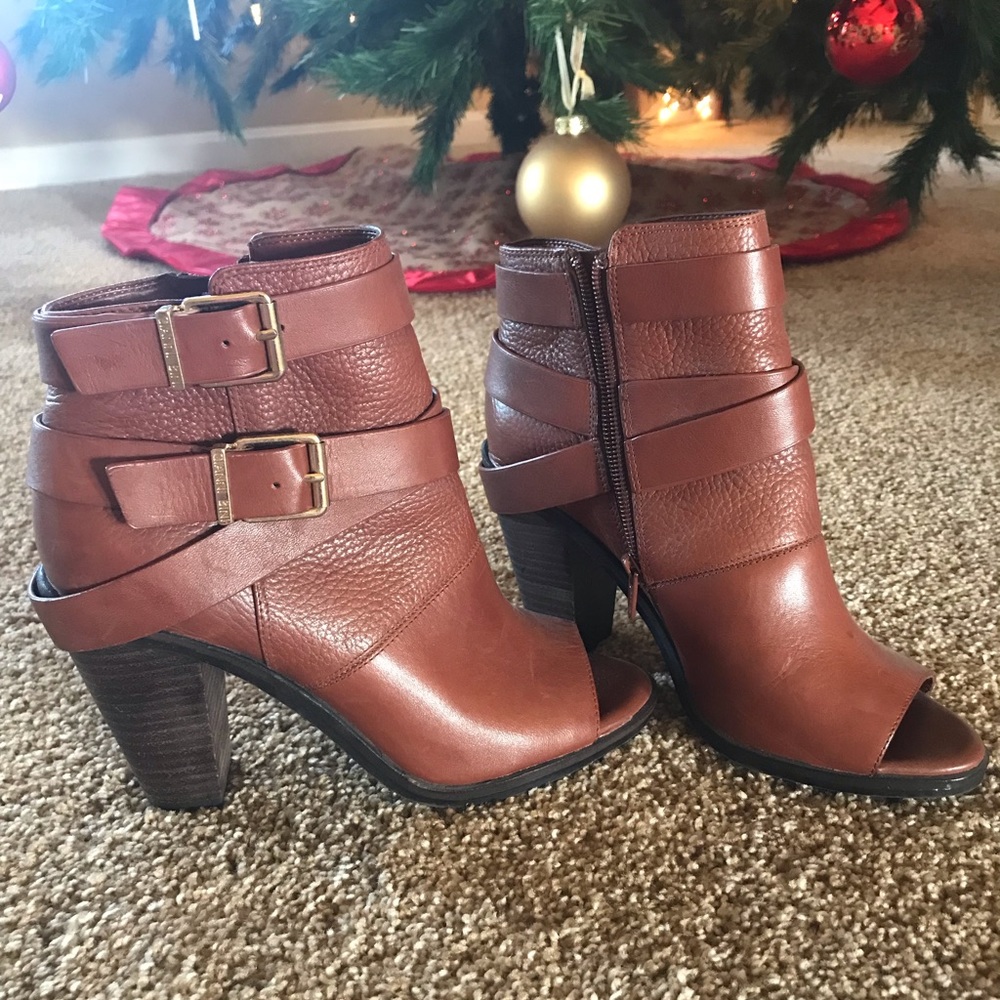 Open toe booties